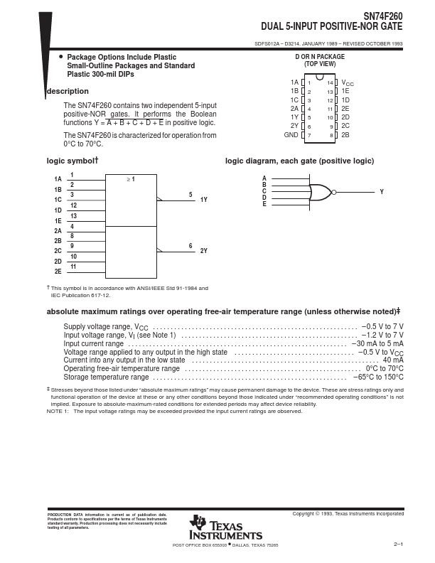 SN74F260