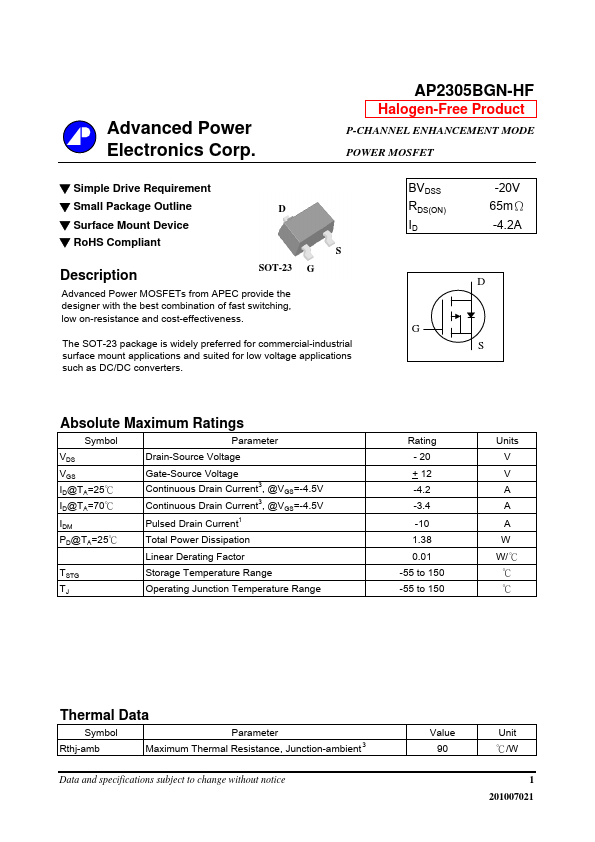 AP2305BGN-HF