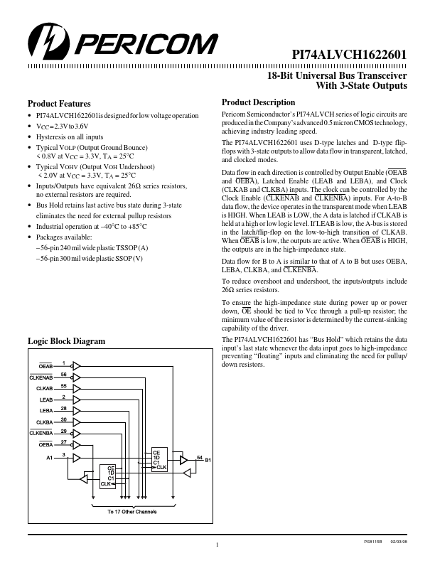 PI74ALVCH1622601