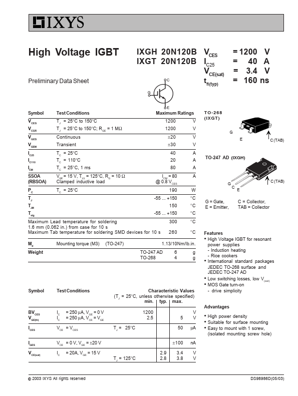 IXGT20N120B