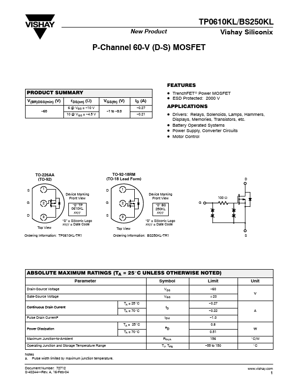 TP0610KL