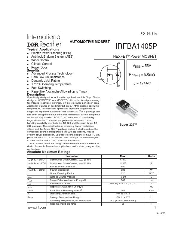 IRFBA1405P