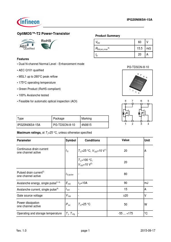 IPG20N06S4-15A