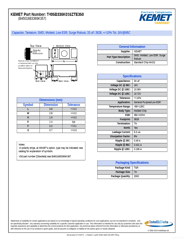 T495B336K016ZTE350