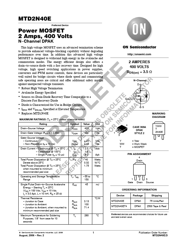 MTD2N40E