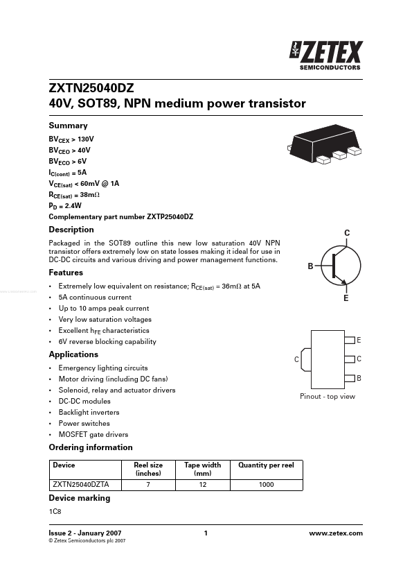 ZXTN25040DZ