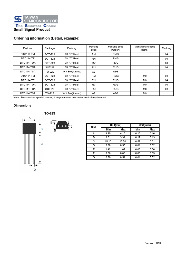 DTC114TSA