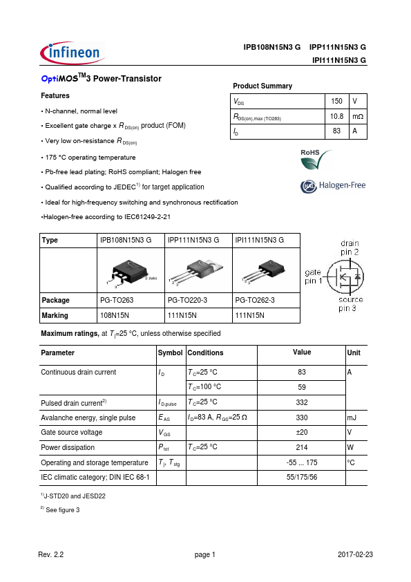 IPP111N15N3G