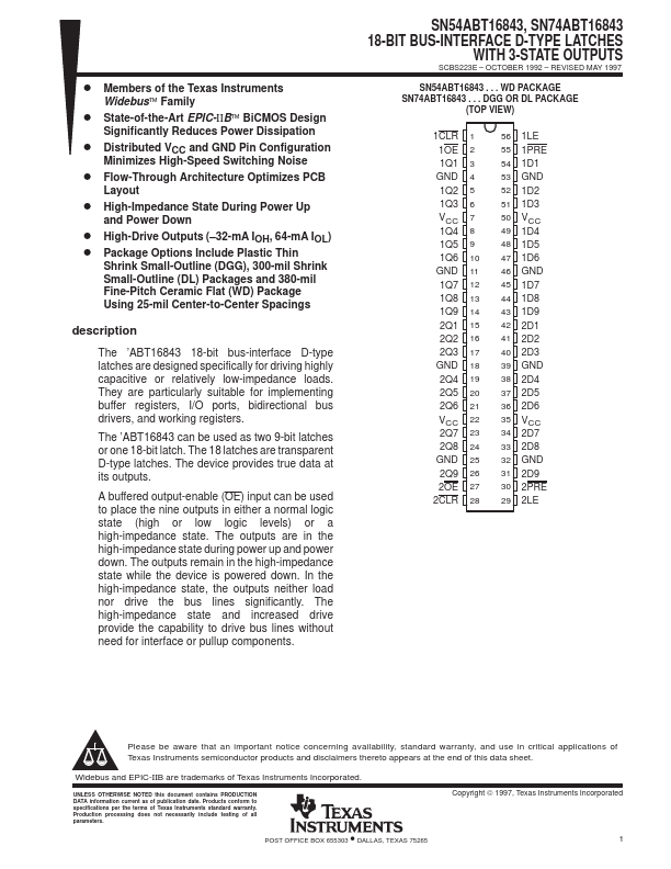 SN54ABT16843