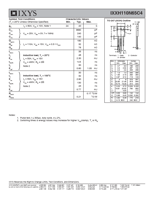 IXXH110N65C4