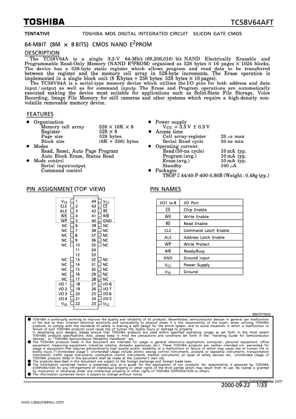 TC58V64AFT