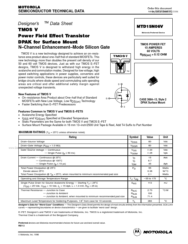 MTD15N06V