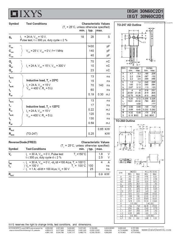IXGT30N60C2D1