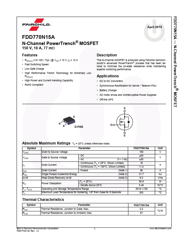 FDD770N15A