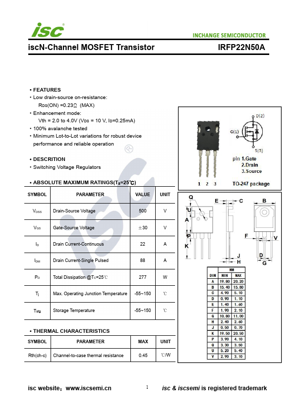 IRFP22N50A