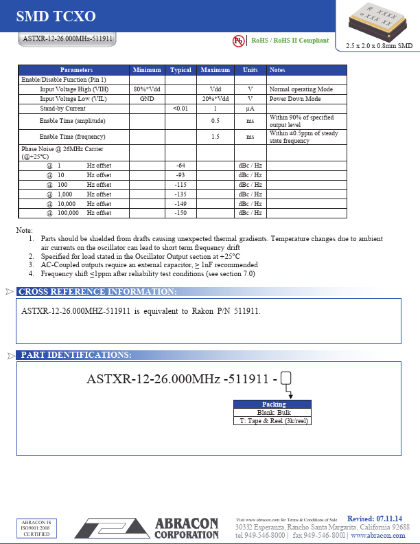 ASTXR-12-26.000MHz-511911