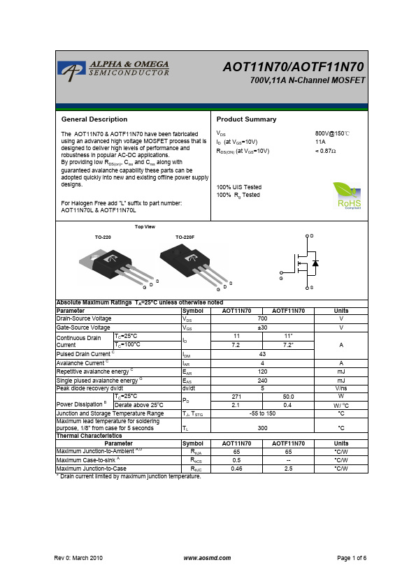 AOTF11N70