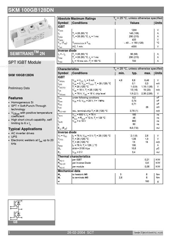 SKM100GB128DN