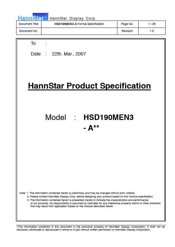 HSD190MEN3-A