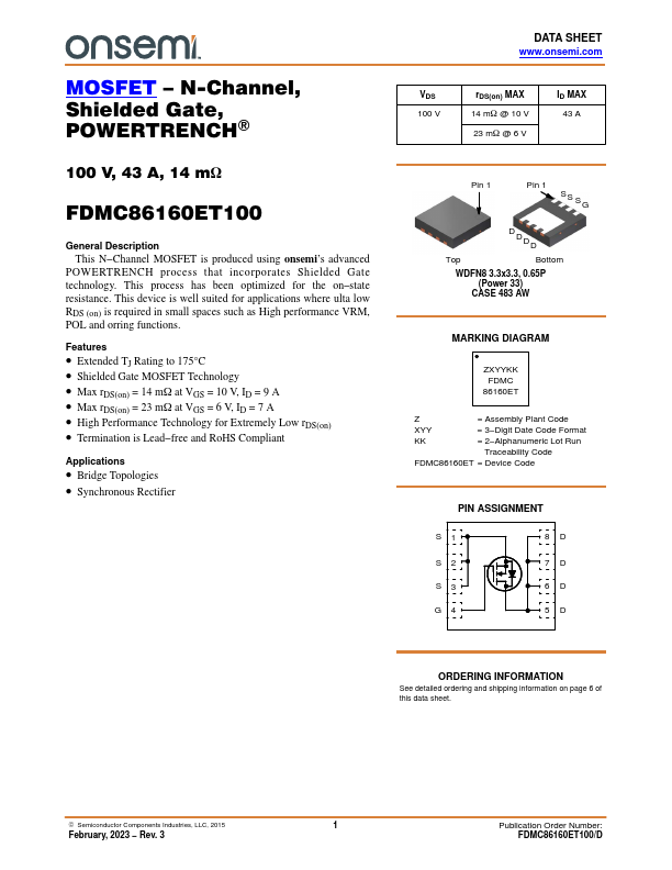 FDMC86160ET100