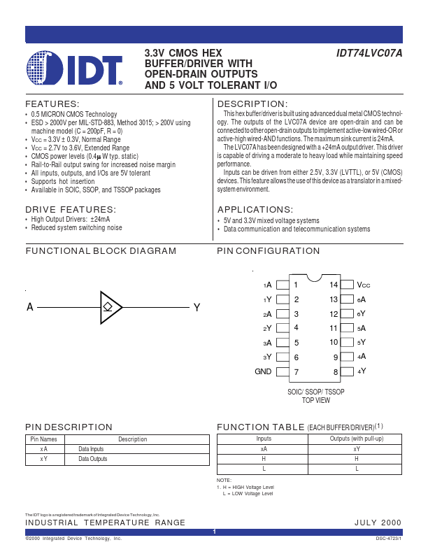 IDT74LVC07A