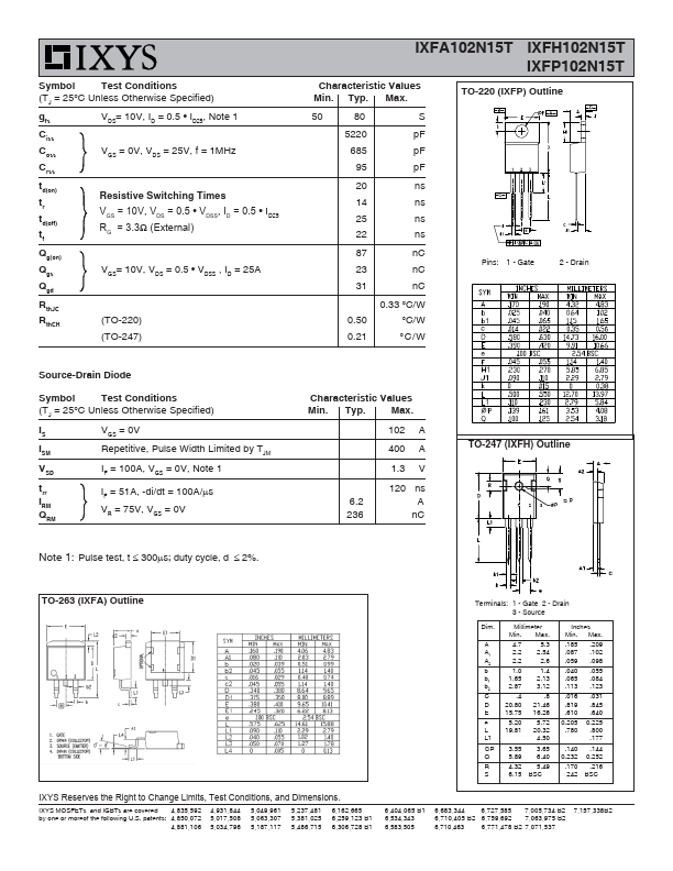 IXFA102N15T