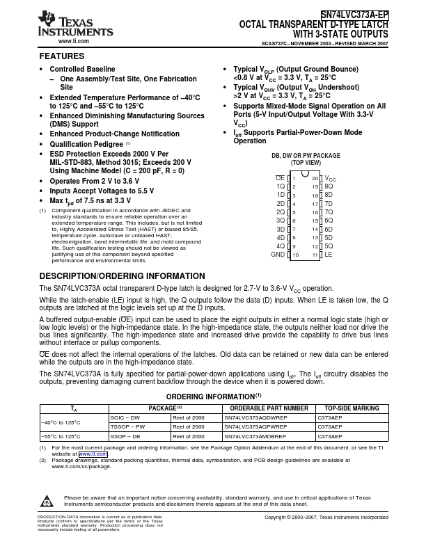 SN74LVC373A-EP