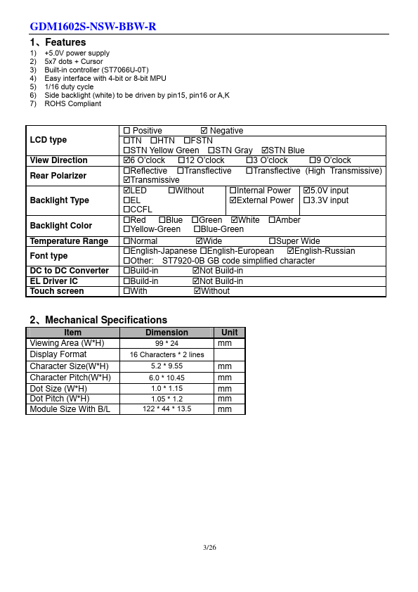 GDM1602S-NSW-BBW-R