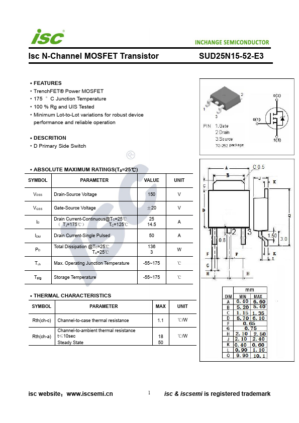 SUD25N15-52-E3