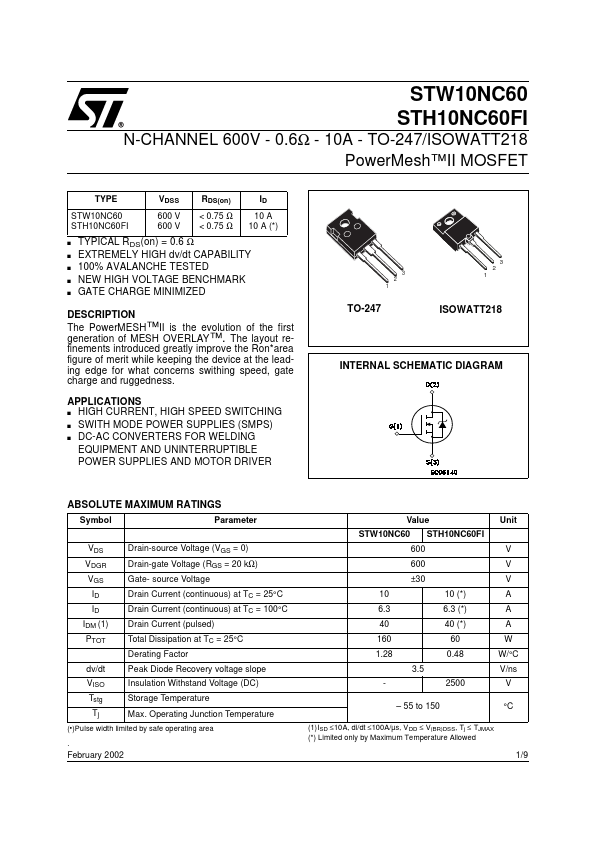 STW10NC60