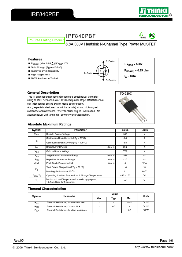 IRF840PBF