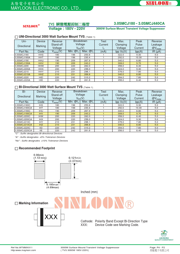 3.0SMCJ210A