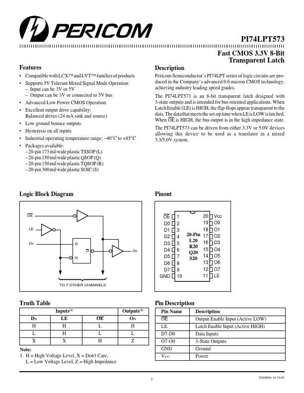 PI74LPT573