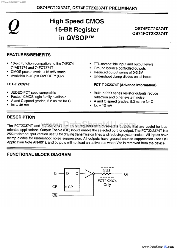 QS74FCT2X2374T