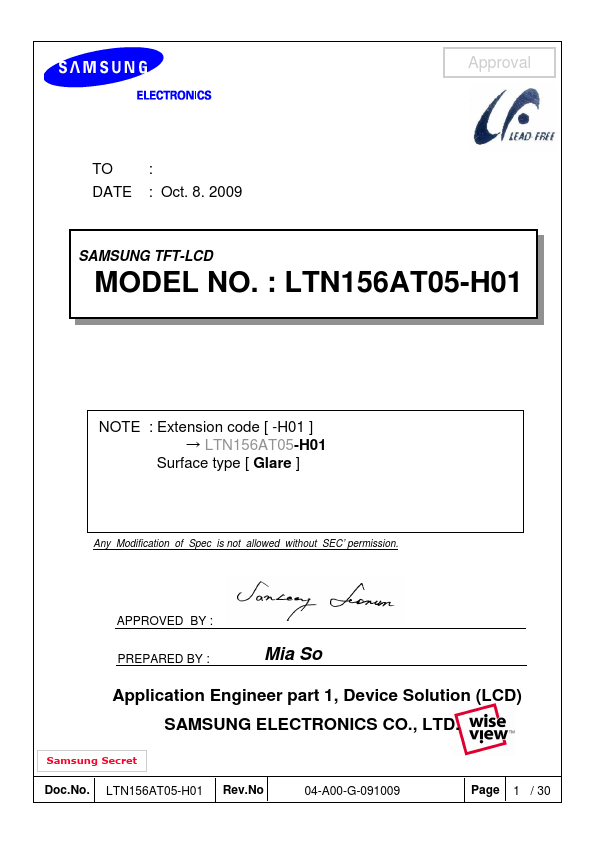 LTN156AT05-H01