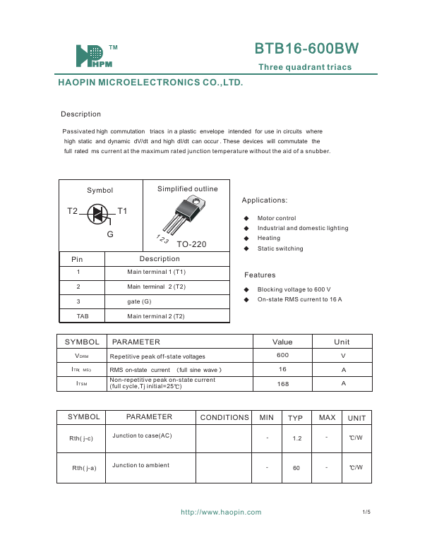 BTB16-600BW