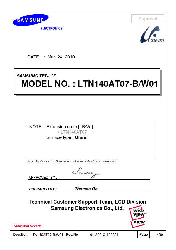 LTN140AT07-W01