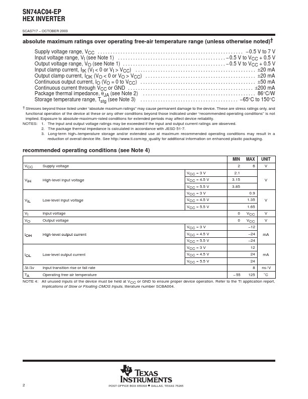 SN74AC04-EP