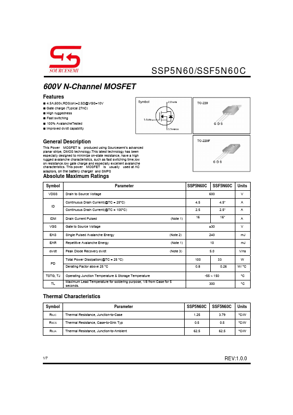 SSP5N60