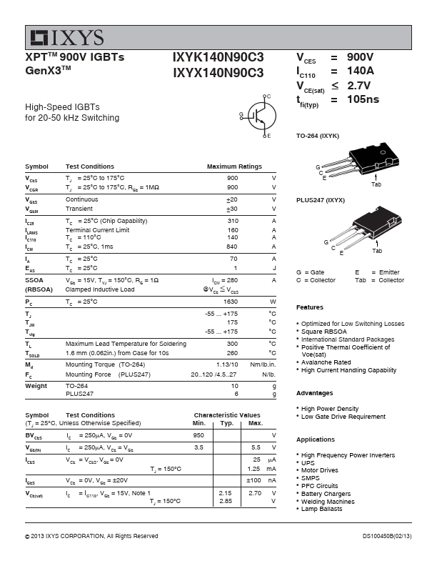 IXYX140N90C3