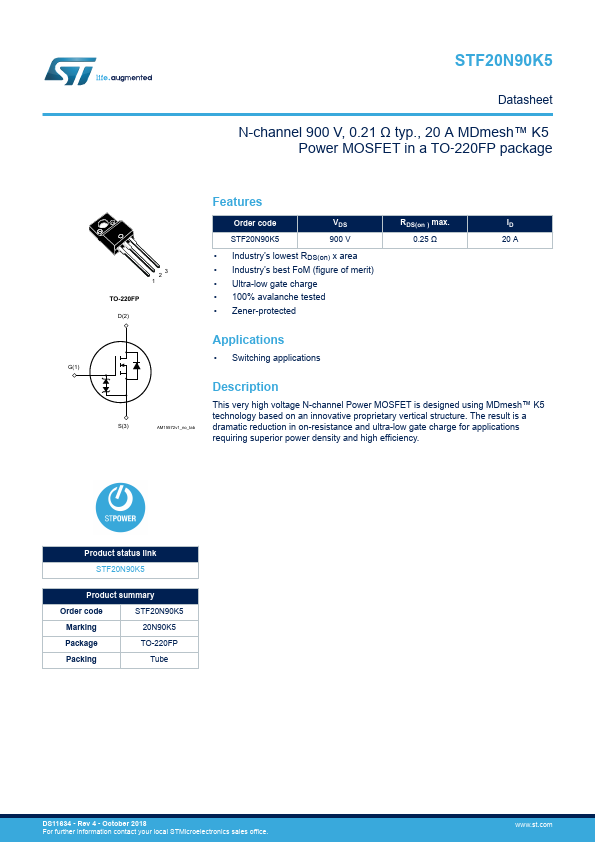 STF20N90K5