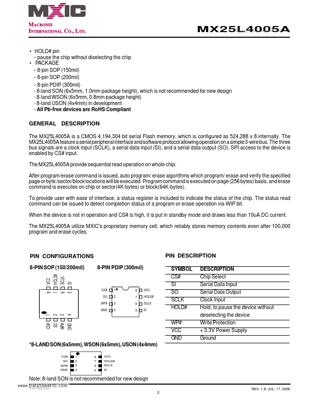 MX25L4005A