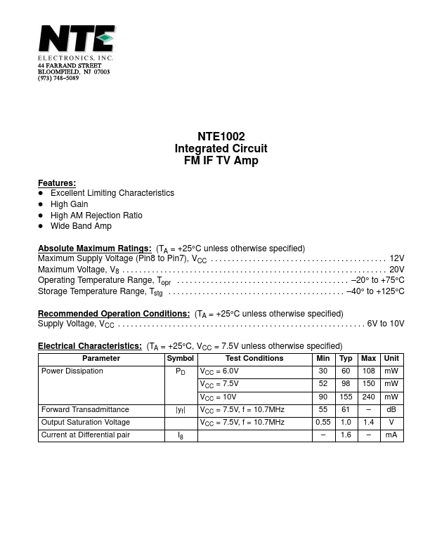 NTE1002