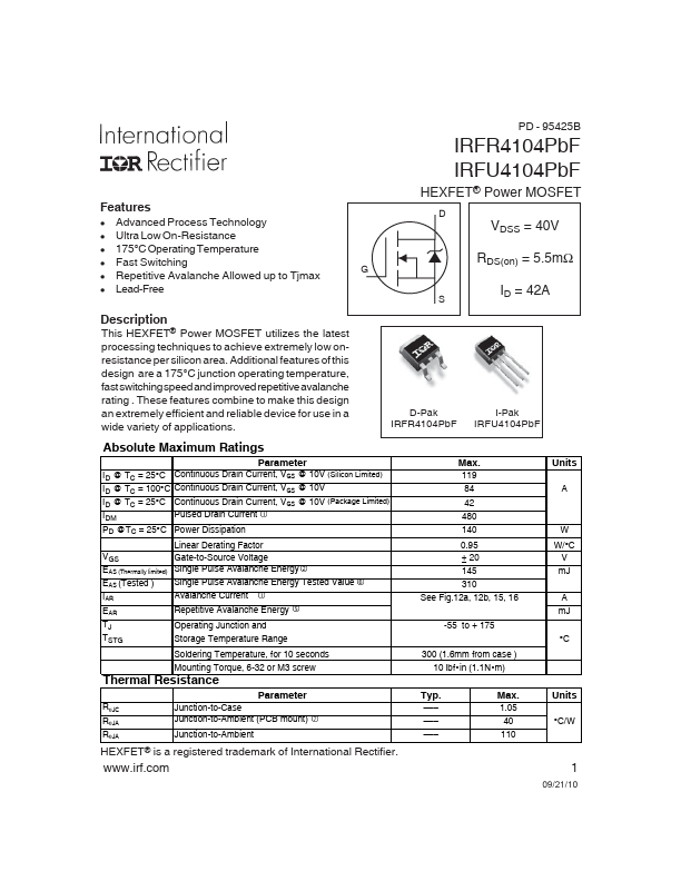 IRFU4104PbF