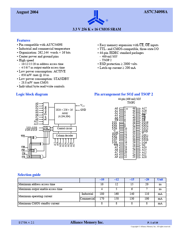 AS7C34098A