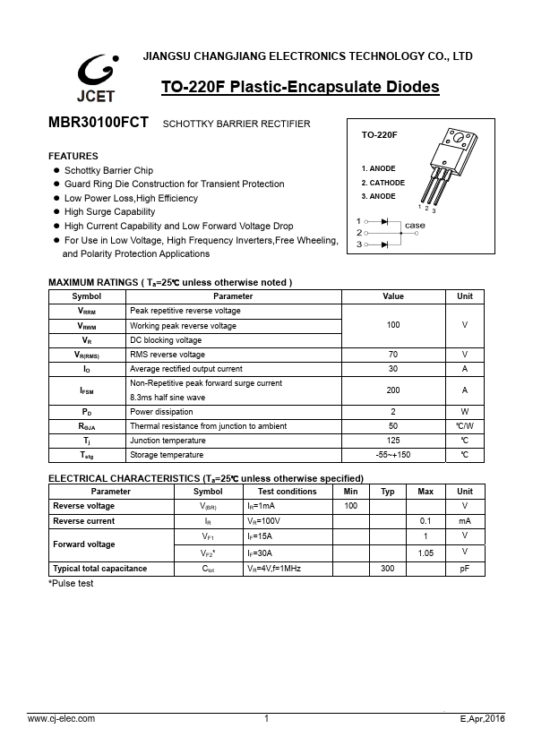 MBR30100FCT