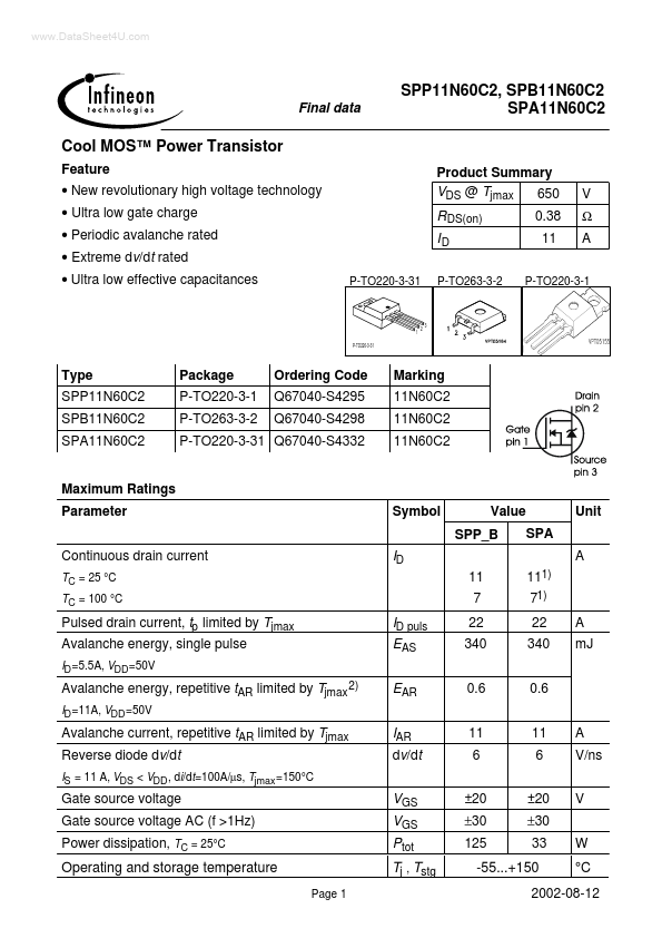 SPP11N60C2