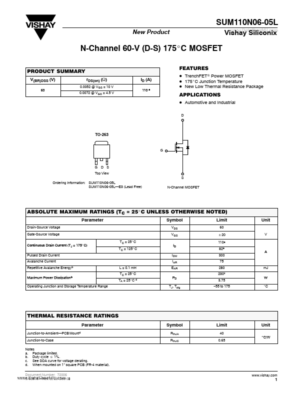 SUM110N06-05L