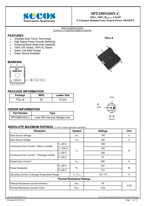 SPT258N10SV-C