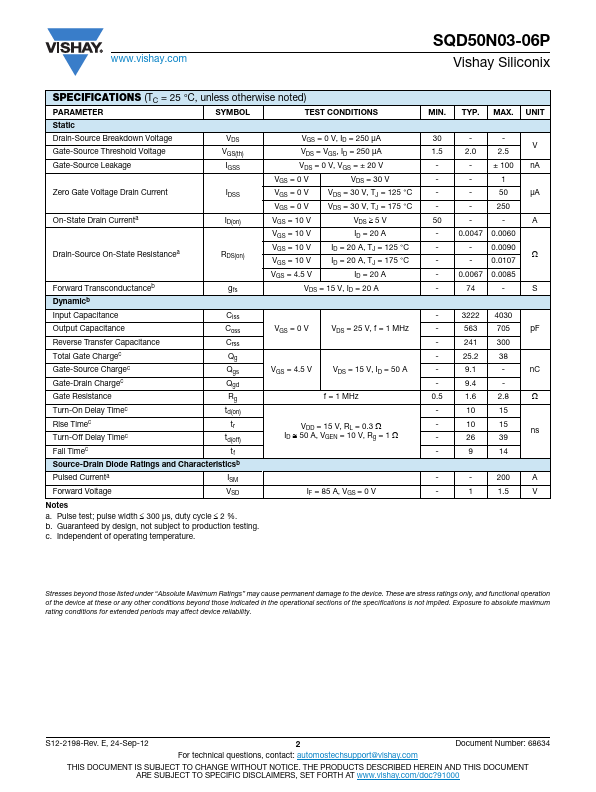 SQD50N03-06P